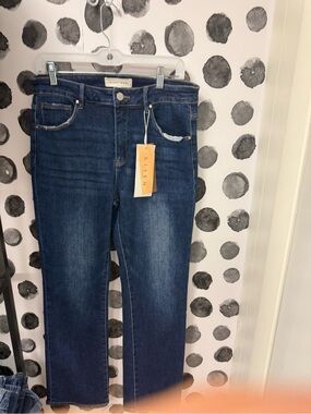 Risen Straight-Leg Jeans in Dark Indigo